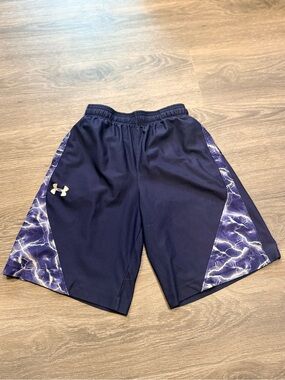 Under Armour Navy Lightning Print Athletic Shorts
